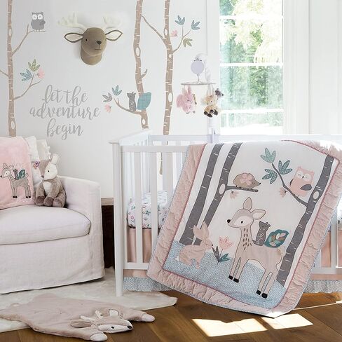 Levtex Baby - ملصق حائط قابل لإعادة الاستخدام دائمًا - غزال، بيرة، أشجار - رمادي، أسمر ضارب للصفرة، فحمي، بني - ملحقات غرف الأطفال - الحجم: 36 × 33 بوصة. in Kuwait