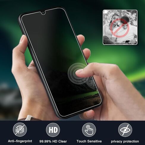 [واقي شاشة للخصوصية مكون من 3 قطع لهاتف Samsung Galaxy A15 5G من الزجاج المقسى [لا يدعم قارئ بصمات الأصابع]، صلابة 9H، خالي من الفقاعات in Kuwait