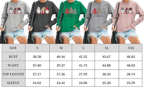 BANGELY Ugly Christmas Sweatshirt النساء عيد ميلاد سعيد جنوم الجرافيك قميص عارضة طويلة الأكمام عطلة قمصان قمم in Saudi Arabia
