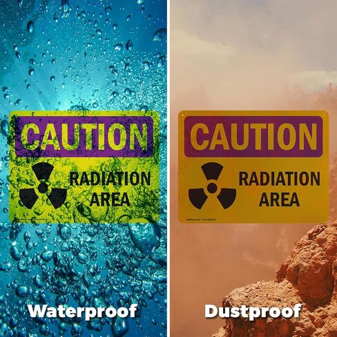 (عبوتان) علامة تحذير من الإشعاع لمنطقة الإشعاع OSHA مقاس 10 بوصة × 7 بوصة ملصق من الفينيل مقاوم للطقس، ومحمي من الأشعة فوق البنفسجية لمكان العمل والأعمال التجارية وموقع البناء، صنع في الولايات المتحدة الأمريكية in Saudi Arabia