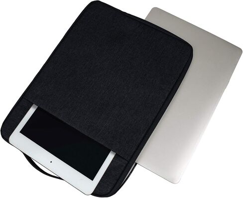 حقيبة كمبيوتر محمول RAINYEAR مقاس 13.3 بوصة متوافقة مع M1 M2 MacBook Pro 14 بوصة A2442، 13.6 بوصة A2681، 13.3 Air Pro A2338 A2337 وChromebook PC حقيبة حمل مع حقيبة جيب أمامية بمقبض، أسود in Kuwait