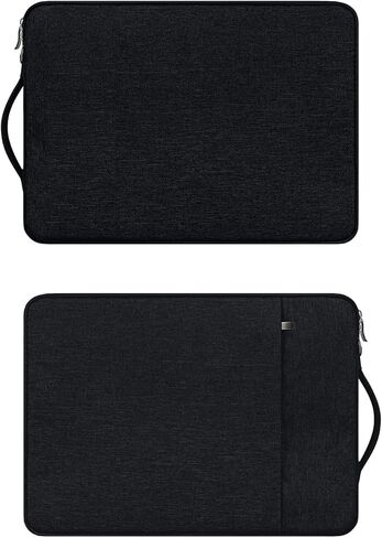 حقيبة كمبيوتر محمول RAINYEAR مقاس 13.3 بوصة متوافقة مع M1 M2 MacBook Pro 14 بوصة A2442، 13.6 بوصة A2681، 13.3 Air Pro A2338 A2337 وChromebook PC حقيبة حمل مع حقيبة جيب أمامية بمقبض، أسود in Kuwait