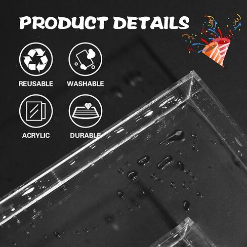 4 Pcs Baby Shower Food Trays Acrylic Transparent Board Letters Fillable for Charcuterie Food Fruit Candy, Baby Shower Decorations in Saudi Arabia