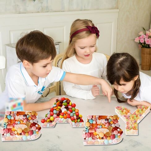 4 Pcs Baby Shower Food Trays Acrylic Transparent Board Letters Fillable for Charcuterie Food Fruit Candy, Baby Shower Decorations in Saudi Arabia
