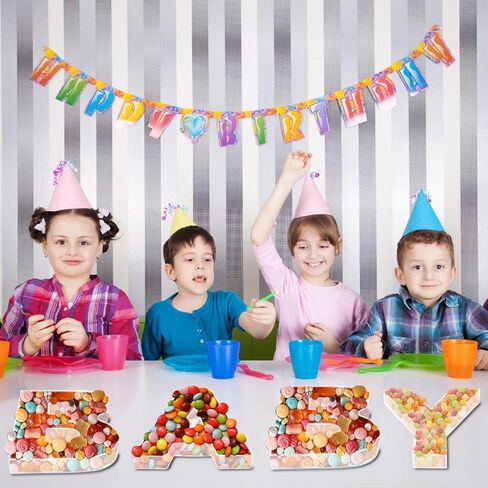 4 Pcs Baby Shower Food Trays Acrylic Transparent Board Letters Fillable for Charcuterie Food Fruit Candy, Baby Shower Decorations in Saudi Arabia
