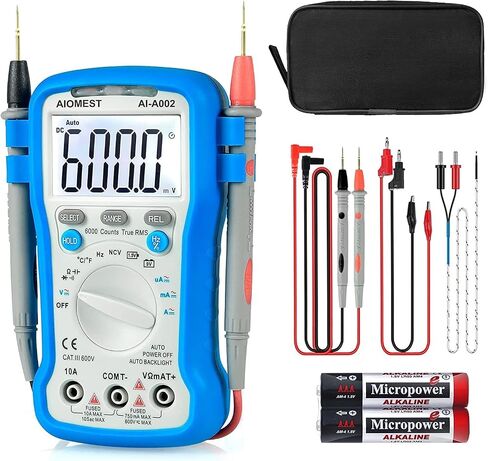 AIOMEST 6000 Counts TRMS Digital Multimeter Auto Ranging - Electrical Meter Multitester for AC/DC Current Voltage Resistance Capacitance Frequency/Duty, Diode/hFE, NCV, Temperature with Auto Backlight in Saudi Arabia