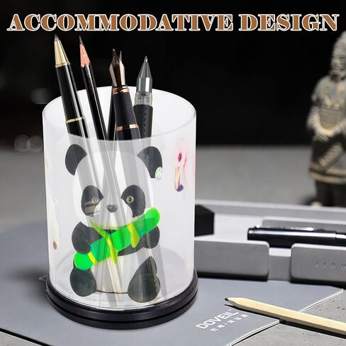 pen holder, pencil holder，makeup brush holder，organizer ，pen holder for desk, acrylic rotating pen cup, office school room storage boxes,color printing in Kuwait