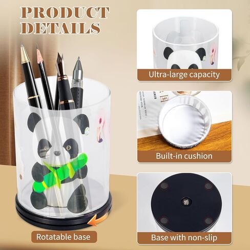 pen holder, pencil holder，makeup brush holder，organizer ，pen holder for desk, acrylic rotating pen cup, office school room storage boxes,color printing in Kuwait