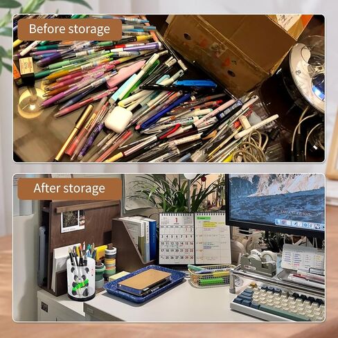 pen holder, pencil holder，makeup brush holder，organizer ，pen holder for desk, acrylic rotating pen cup, office school room storage boxes,color printing in Kuwait