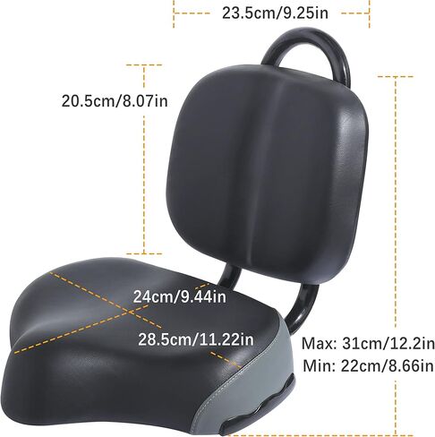 TopMate Adjustable Oversized Comfort Tricycle Seat, Removable Comfortable Electric Bicycle Saddle for ES30/ES31/ES32 in Saudi Arabia