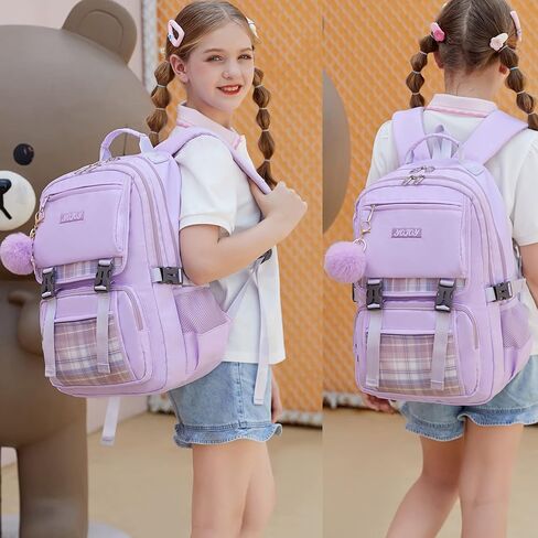 Girls Backpack 15.6 Inch Laptop Backpacks School Bag Kids Elementary Bookbags for Teen Girl Women Anti Theft Travel Daypack (Pink) in Kuwait