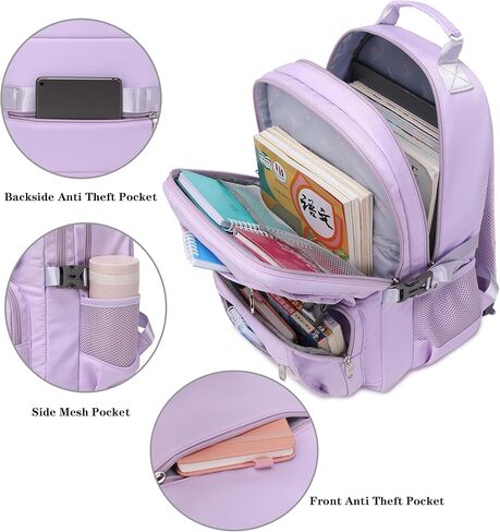 Girls Backpack 15.6 Inch Laptop Backpacks School Bag Kids Elementary Bookbags for Teen Girl Women Anti Theft Travel Daypack (Pink) in Kuwait