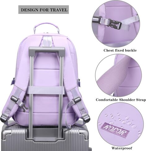 Girls Backpack 15.6 Inch Laptop Backpacks School Bag Kids Elementary Bookbags for Teen Girl Women Anti Theft Travel Daypack (Pink) in Kuwait