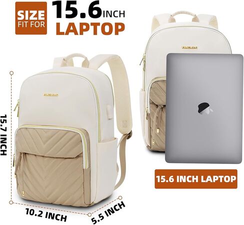 حقيبة ظهر للكمبيوتر المحمول KINGSLONG مقاس 15.6 بوصة للنساء، حقيبة ظهر للكمبيوتر للنساء مع منفذ USB، حقائب ظهر مقاومة للماء وحقائب سفر كاجوال للمناسبات الجامعية، أسود in Kuwait
