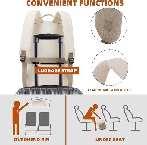حقيبة ظهر للكمبيوتر المحمول KINGSLONG مقاس 15.6 بوصة للنساء، حقيبة ظهر للكمبيوتر للنساء مع منفذ USB، حقائب ظهر مقاومة للماء وحقائب سفر كاجوال للمناسبات الجامعية، أسود in Kuwait