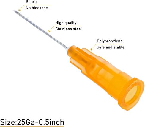 إبرة JIBENGAO 25G 1/2 بوصة (25 جم 13 مم)، 100 قطعة من إبر المختبر المغلفة بشكل فردي in Kuwait