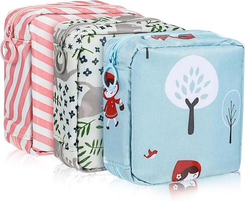 Ipetboom Sanitary Napkin Storage Bag - 3pcs Portable Period Bag Sanitary Pad Holder Zippered Sanitary Napkin Pad Storage Bag - First Period Gifts for Teen Girls in Saudi Arabia
