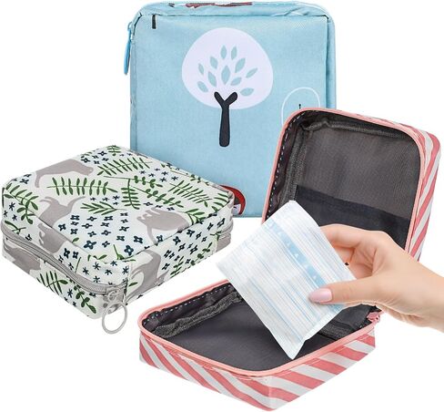 Ipetboom Sanitary Napkin Storage Bag - 3pcs Portable Period Bag Sanitary Pad Holder Zippered Sanitary Napkin Pad Storage Bag - First Period Gifts for Teen Girls in Saudi Arabia