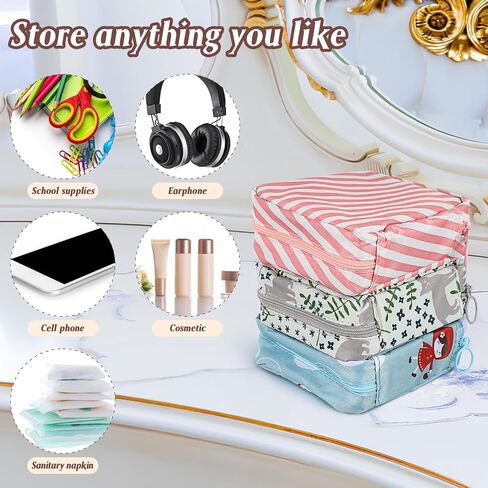Ipetboom Sanitary Napkin Storage Bag - 3pcs Portable Period Bag Sanitary Pad Holder Zippered Sanitary Napkin Pad Storage Bag - First Period Gifts for Teen Girls in Saudi Arabia