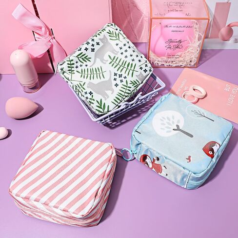 Ipetboom Sanitary Napkin Storage Bag - 3pcs Portable Period Bag Sanitary Pad Holder Zippered Sanitary Napkin Pad Storage Bag - First Period Gifts for Teen Girls in Saudi Arabia