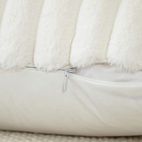 Soleebee Set of 2 Throw Pillow Covers Soft Cozy Velvet Pillowcase Faux Rabbit Fur Cover for Couch Sofa Bed Chair Home Decorative Pillows Cover (18x18 Inch, HOT Pink) in Kuwait