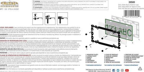 Cruiser Accessories 20530 Chain License Plate Frame, Chrome in Kuwait