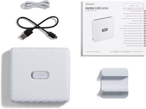 Fujifilm Instant Mini Link 2 Smartphone Printer + Fuji Instant Mini Film (40 Sheets) - BluebirdSales Carrying Case and Microfiber Cleaning Cloth, Instant Mini Link Printer Bundle (Ash White) in Kuwait