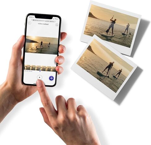 Fujifilm Instant Mini Link 2 Smartphone Printer + Fuji Instant Mini Film (40 Sheets) - BluebirdSales Carrying Case and Microfiber Cleaning Cloth, Instant Mini Link Printer Bundle (Ash White) in Kuwait