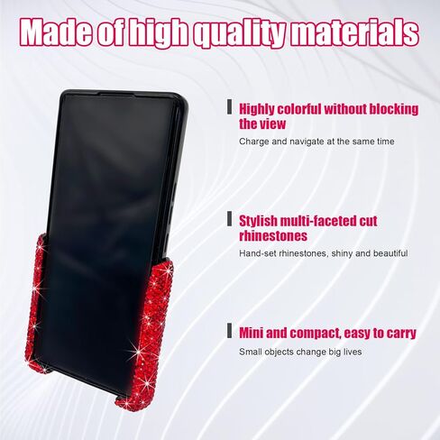 حامل هاتف للسيارة من بلينغ، حامل هاتف تلقائي بفتحة تهوية صغيرة قابلة للتعديل 360 درجة، حامل هاتف خلوي بمشبك فتحة تهوية كريستالية للنساء والفتيات، ملحقات داخلية للمركبة (أرجواني) in Kuwait