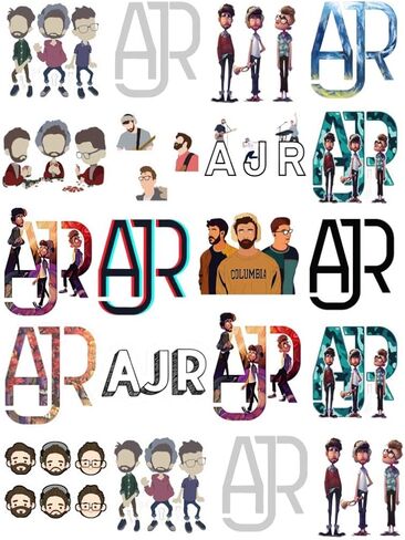 20 Pcs Value Pack AJR Decal Sticker Waterproof Vinyl Aesthetic SUV Truck Colorful Laptop Bike Bumper Car Luggage Skateboard Water Bottle Guitar Windows Bumper Tumbler in Kuwait