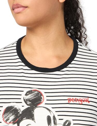Desigual Women's Striped Mickey Mouse T-Shirt in Saudi Arabia