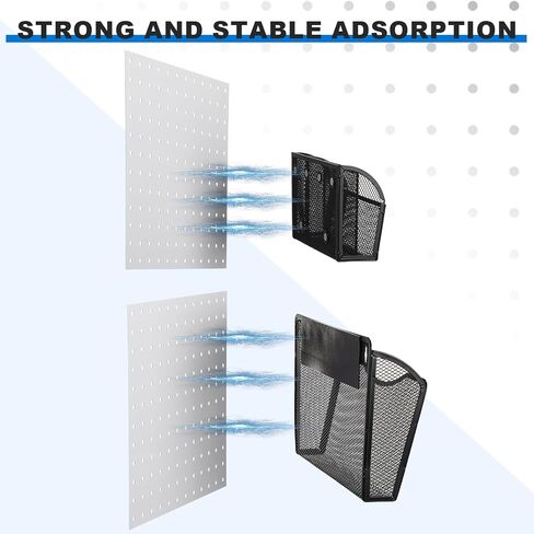 3 Pcs Black Pegboard Organizer Accessories Including 2 Magnetic File Holder for Pegboard and 1 Pcs Magnetic Pencil Holder Magnetic Heavy Duty Baskets for Whiteboard Refrigerator Locker in Saudi Arabia