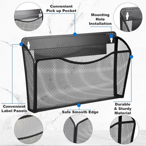 3 Pcs Black Pegboard Organizer Accessories Including 2 Magnetic File Holder for Pegboard and 1 Pcs Magnetic Pencil Holder Magnetic Heavy Duty Baskets for Whiteboard Refrigerator Locker in Saudi Arabia