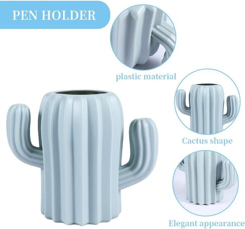 Cactus Pen Holder - 6sets Cactus Note Paper & 15pcs Paper Clip, Multifunction Storage Box for Pens, Pencils, Makeup Brushes in Saudi Arabia