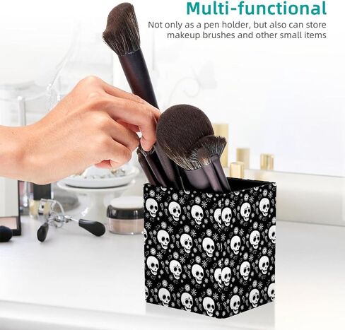 Rectangular Pencil Holder for Desk Animal Tiger Large Capacity Pen Cup PU Leather Makeup Brush Holder Office Desk Organizer in Saudi Arabia