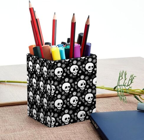 Rectangular Pencil Holder for Desk Animal Tiger Large Capacity Pen Cup PU Leather Makeup Brush Holder Office Desk Organizer in Saudi Arabia