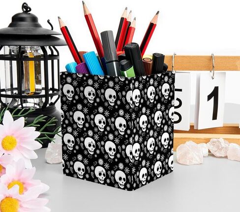 Rectangular Pencil Holder for Desk Animal Tiger Large Capacity Pen Cup PU Leather Makeup Brush Holder Office Desk Organizer in Saudi Arabia