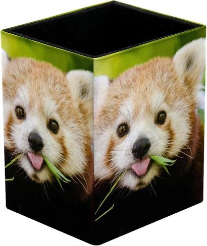 Rectangular Pencil Holder for Desk Animal Tiger Large Capacity Pen Cup PU Leather Makeup Brush Holder Office Desk Organizer in Saudi Arabia