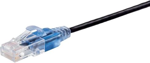 كابل تصحيح Monoprice Cat6A Ethernet - Snagless RJ45، 550 ميجا هرتز، 10 جيجا، UTP، سلك نحاسي عاري نقي، 30AWG، 10 حزم، 1 قدم، أزرق - سلسلة SlimRun in Saudi Arabia