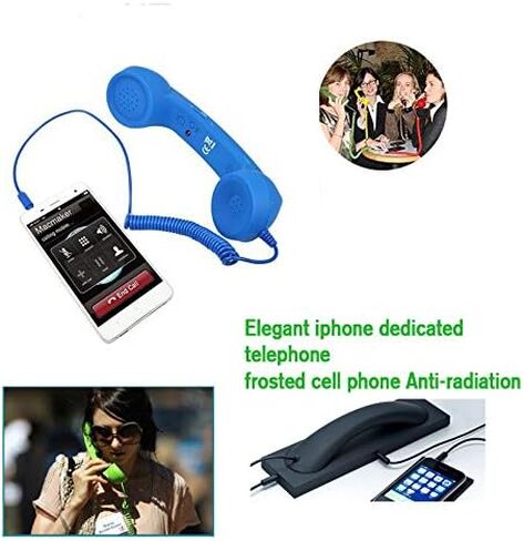 Gigicloud Retro Phone Telephone, 3.5mm Universal Phone Retro Handset Radiation-Proof Receivers Cellphone Handset Classic Mobile Phone Handset for Phone in Saudi Arabia