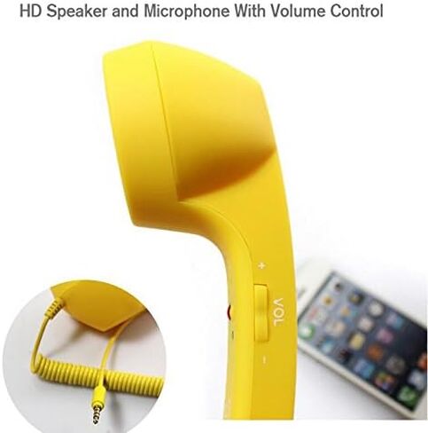 Gigicloud Retro Phone Telephone, 3.5mm Universal Phone Retro Handset Radiation-Proof Receivers Cellphone Handset Classic Mobile Phone Handset for Phone in Saudi Arabia