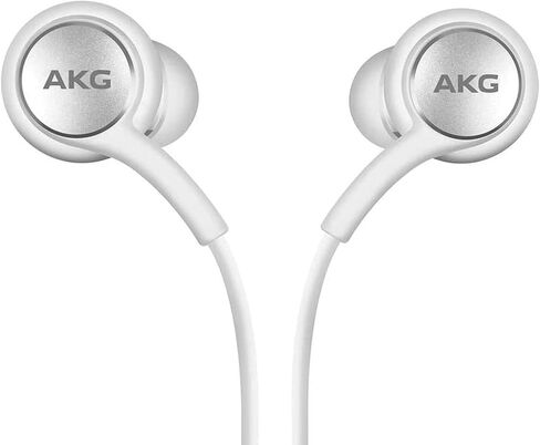 Samsung AKG Earbuds for Galaxy S23 Ultra - Original USB Type C in-Ear Earbud Headphones with Remote & Mic - Braided - includes Velvet Pouch - White in Saudi Arabia