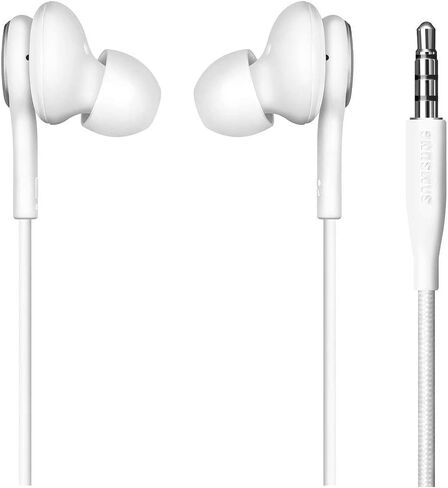 Samsung AKG Earbuds for Galaxy S23 Ultra - Original USB Type C in-Ear Earbud Headphones with Remote & Mic - Braided - includes Velvet Pouch - White in Saudi Arabia