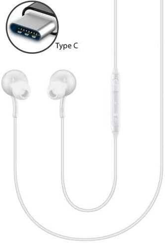 Samsung AKG Earbuds for Galaxy S23 Ultra - Original USB Type C in-Ear Earbud Headphones with Remote & Mic - Braided - includes Velvet Pouch - White in Saudi Arabia