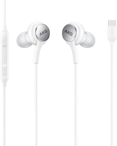 Samsung AKG Earbuds for Galaxy S23 Ultra - Original USB Type C in-Ear Earbud Headphones with Remote & Mic - Braided - includes Velvet Pouch - White in Saudi Arabia