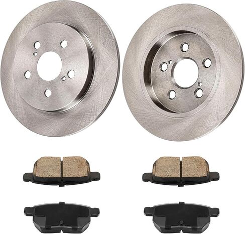 PHILTOP 55159+D1423 Rear Disc Brake Rotor and Ceramic Brake Pad Set Kit For Corolla 2009-2010 2014-2020, Prius 2010-2013, Matrix 2009-2013, CT200h 2011-2017, Prius Plug-In 2012-2015, 6pcs in Saudi Arabia