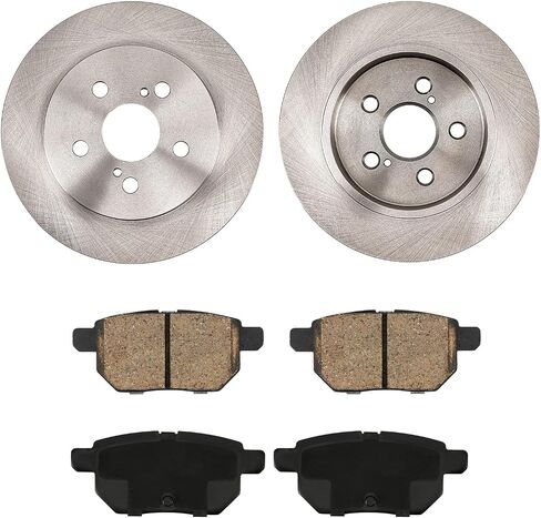 PHILTOP 55159+D1423 Rear Disc Brake Rotor and Ceramic Brake Pad Set Kit For Corolla 2009-2010 2014-2020, Prius 2010-2013, Matrix 2009-2013, CT200h 2011-2017, Prius Plug-In 2012-2015, 6pcs in Saudi Arabia