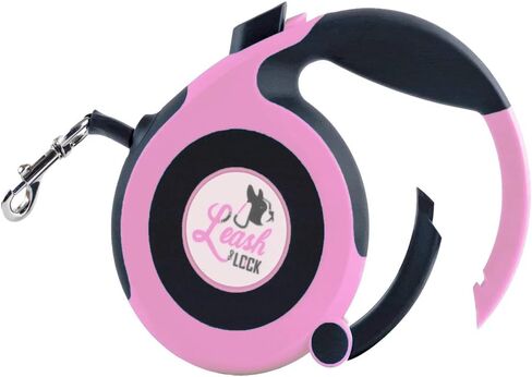Retractable Dog Leash - The Worlds First Easy One Step Locking Handle to Quickly Tie Your Dog Anywhere. 16 Ft Length. 110lbs for Small to Large Dogs (Bubblegum Pink) in Saudi Arabia