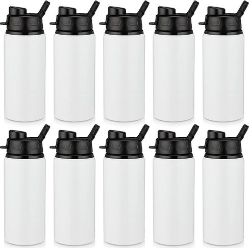 Shellwei 10 Pcs Aluminum Water Bottle 17 oz Reusable Bottles with Snap Lids Metal Water Bottle Lightweight Portable Sports Water Bottle Leak Proof Travel Water Bottle for Gym Camping Hiking Fishing in Saudi Arabia