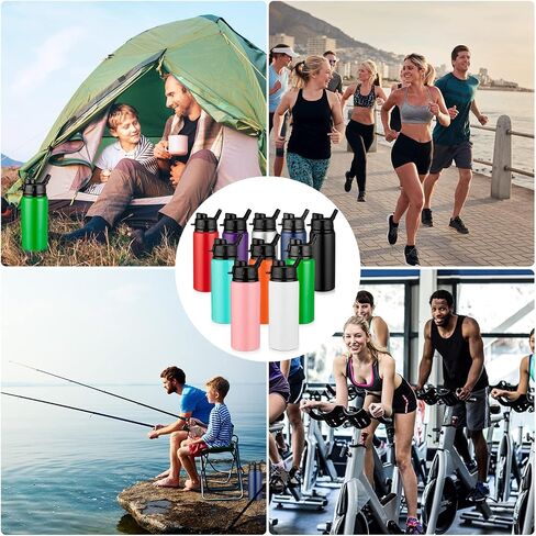 Shellwei 10 Pcs Aluminum Water Bottle 17 oz Reusable Bottles with Snap Lids Metal Water Bottle Lightweight Portable Sports Water Bottle Leak Proof Travel Water Bottle for Gym Camping Hiking Fishing in Saudi Arabia